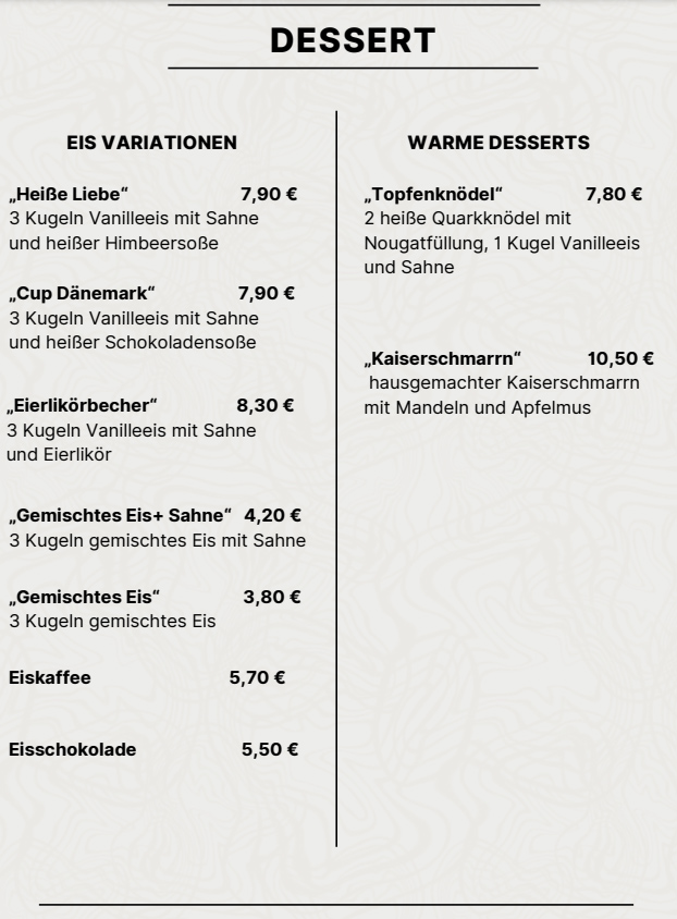Speisekarte